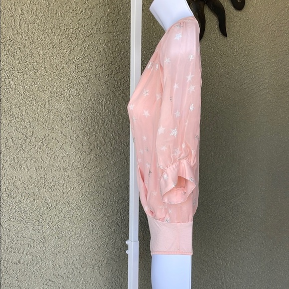 No.018 Buddy Love Pink Puff Sleeve Star Bodysuit Size XS - Picture 8 of 10